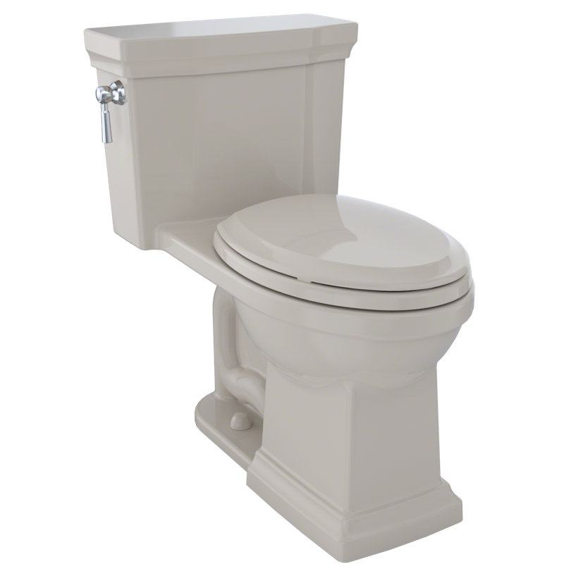 TOTO® Promenade® II One-Piece Elongated 1.28 GPF Universal Height Toilet with CEFIONTECT, Bone, Bone, Left-Hand