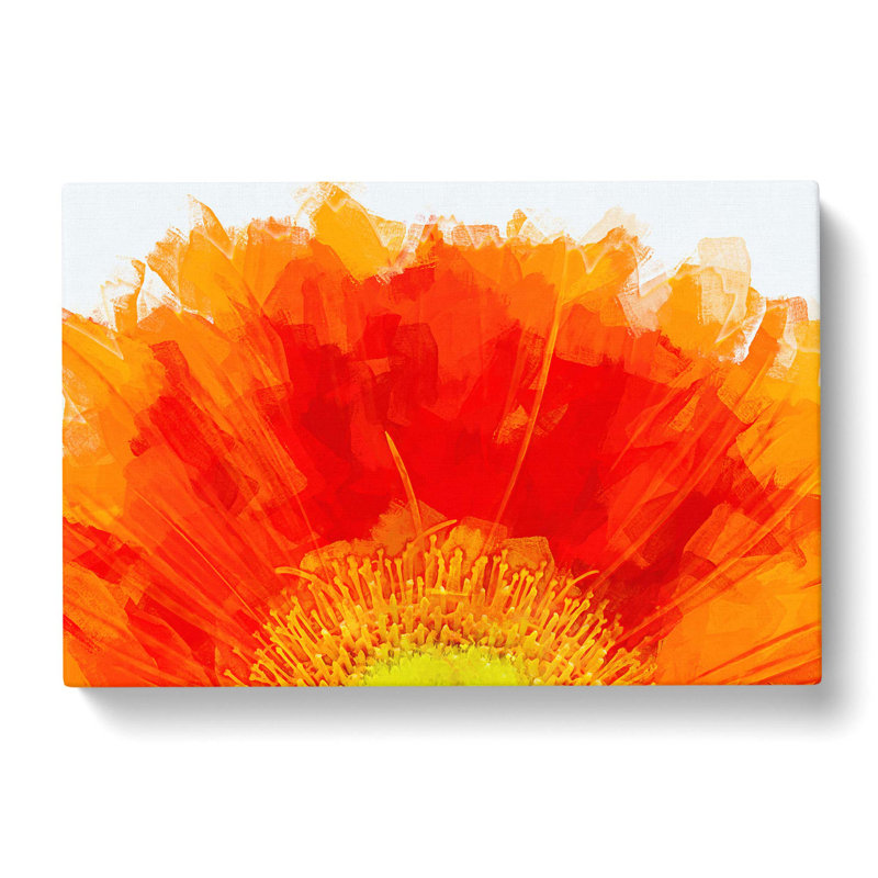 An Orange Gerbera In Abstract - Wrapped Canvas Print, 50cm H x 76cm W x 3cm D