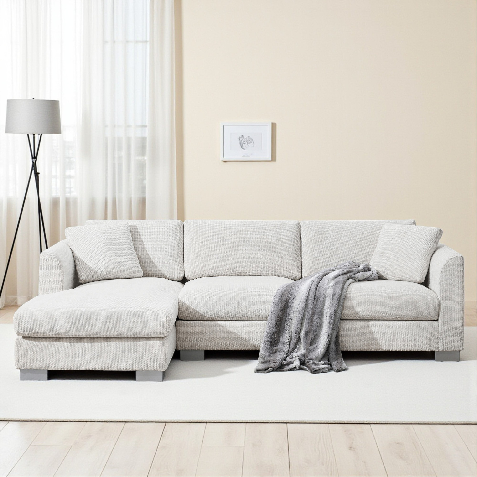 L-shaped Upholstered Sectional Sofa With Chaise