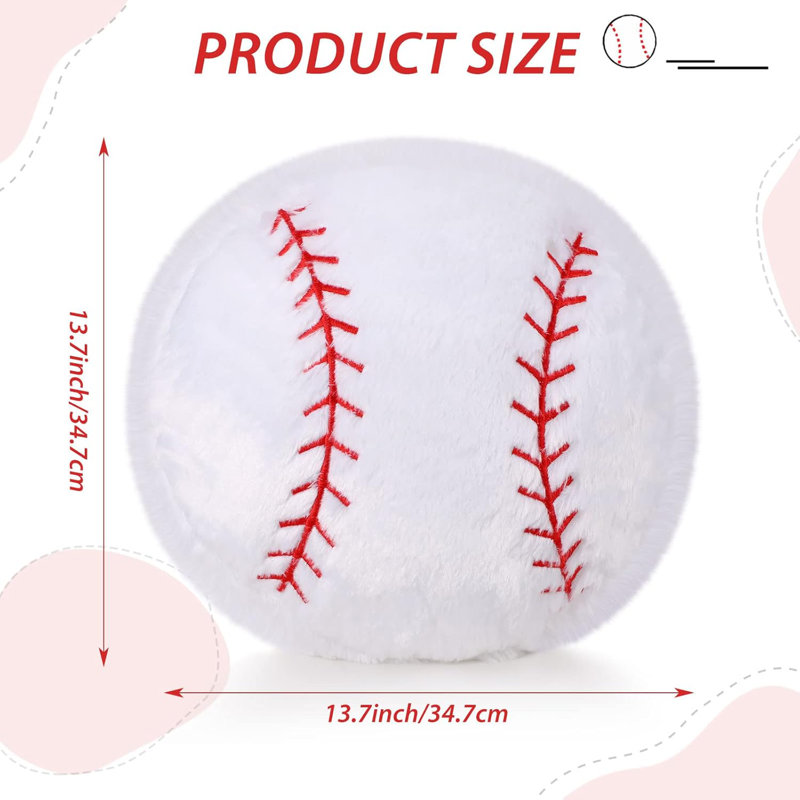 Ensemble de 2 coussins décoratifs en peluche Baseball
