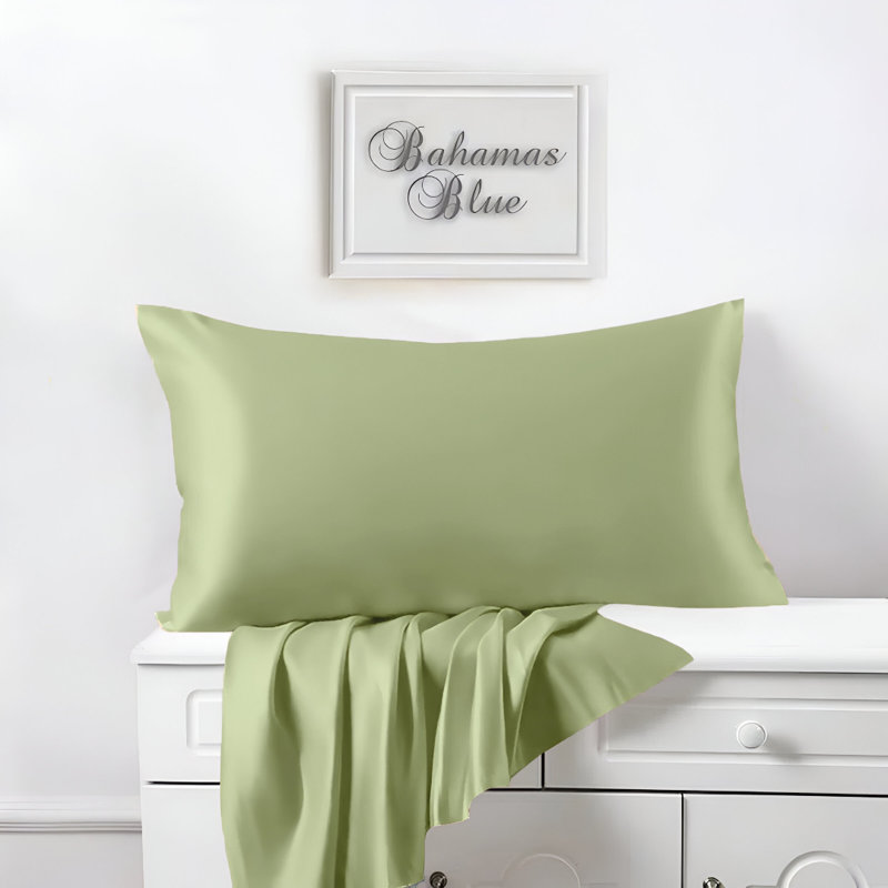 Miko 100% Silk Square Oxford Pillowcase, Mint