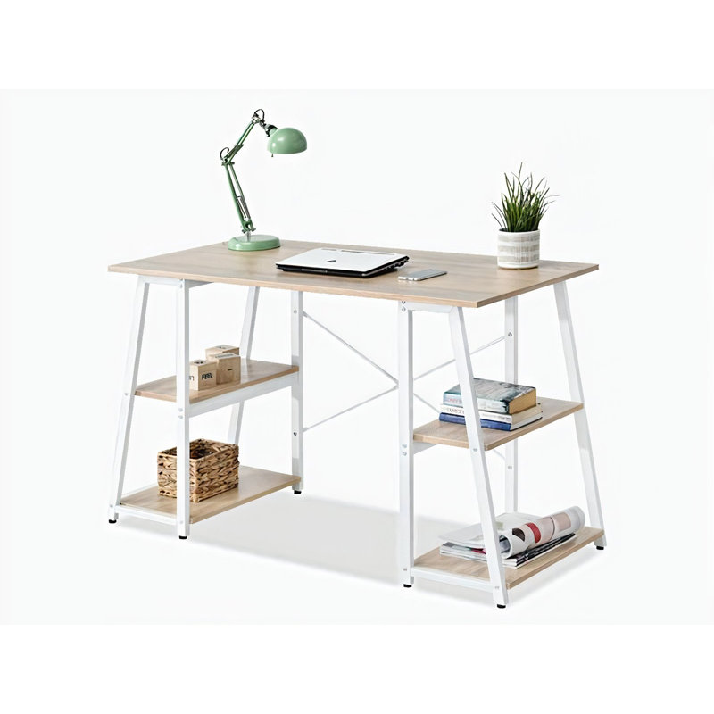 Reda Metal Base Writing Desk, Black, Oak