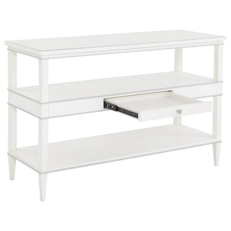 Camille Console Table, Linen/Antique Pewter