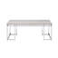 Table basse rectangulaire avec base en métal, chêne naturel et chrome