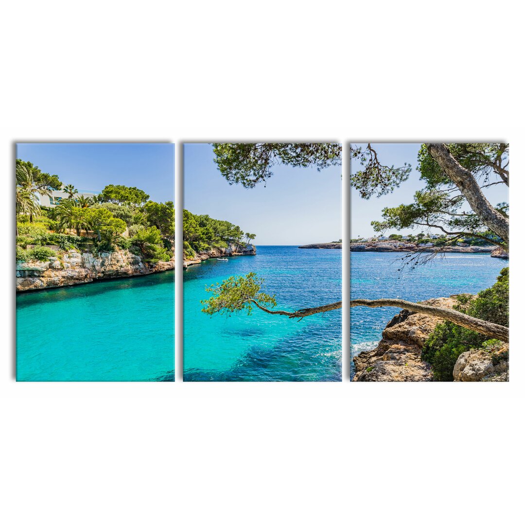 3-tlg. Leinwandbilder-Set Mallorca Bay Cove