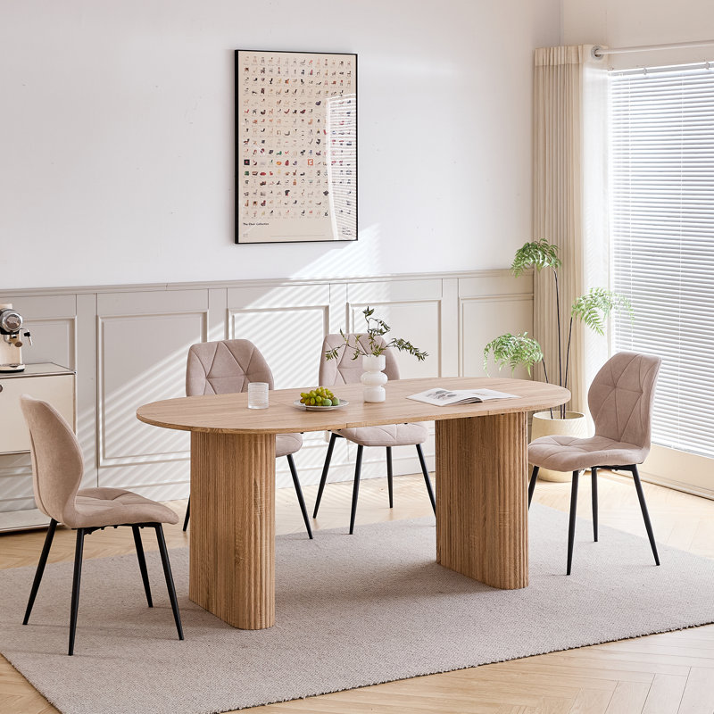 Oval Dining Table, Brown Wood