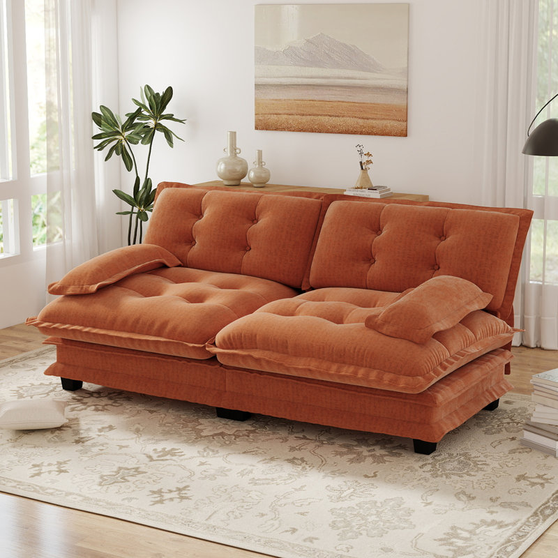 77 "canapé-lit en chenille moderne et confortable pour le salon, Orange