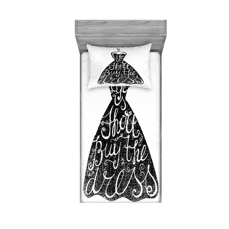 Ensemble de draps Life Is Short Buy, Ensemble de draps pour lit simple avec drap-housse