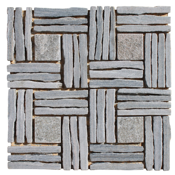 Landscape Wonder Basketweave Random Sized Quartzite Novelty Mosaic Tile