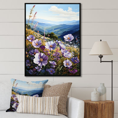 «Purple Flowers Morning Glory Hill», reproduction sur toile