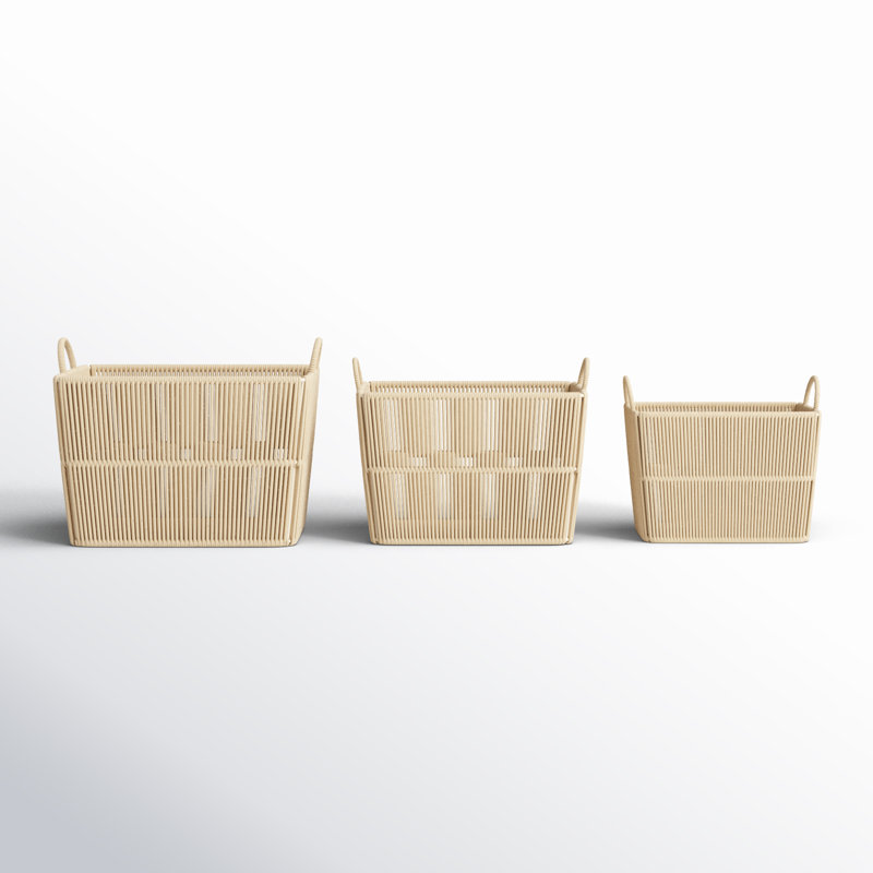 Handmade Basket - Set of 3, 12.25" H x 16.20" W x 11.40" D