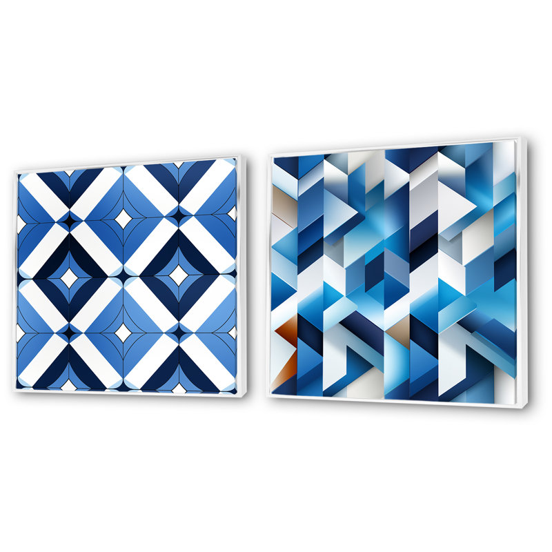 Dafny - Ensemble de 2 reproductions d'art sur toile, Cadre blanc, H 30 po x l 61 po x P 1 po