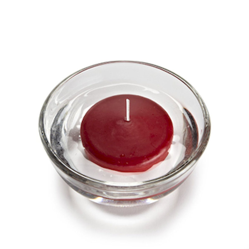 Ensemble de 6 bougies flottantes rondes, Rouge, 6