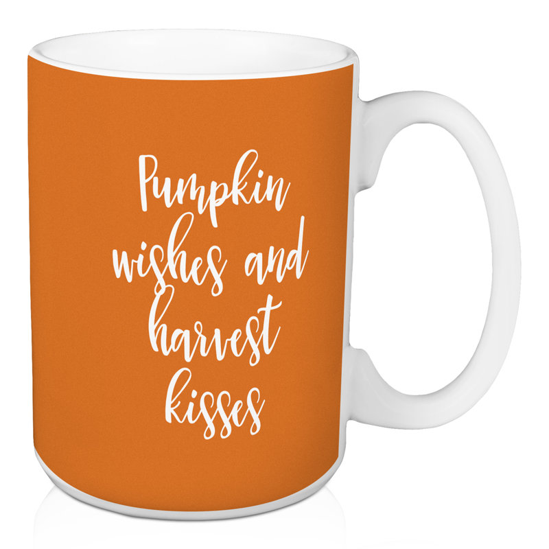 Grande tasse à café citrouille et voeux Nystrom, Orange
