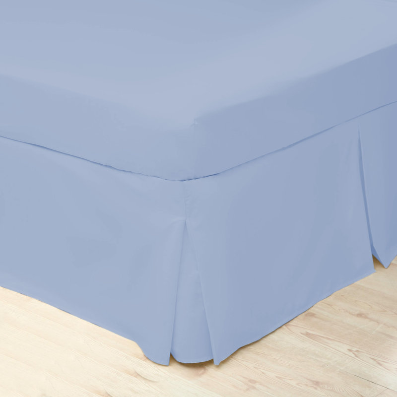 200 TC 50/50 Percale Polycotton Percale Fitted Sheet, Sky Blue, Single (3')