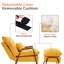 Fauteuil inclinable moderne avec repose-pieds, fauteuil en tissu de lin avec dossier réglable et coussin-889358846