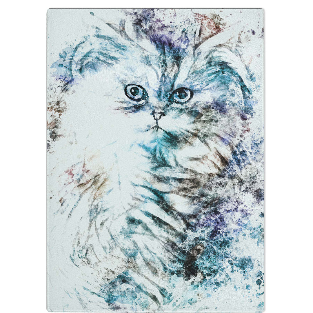 Tempered Glass Persian Cat Chopping Board