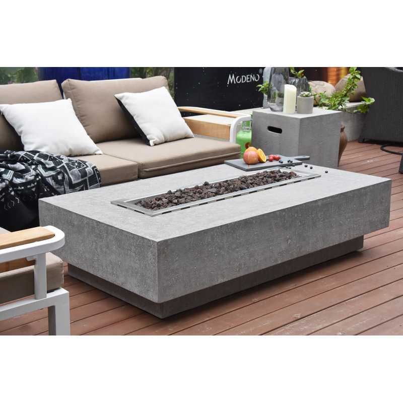 Envelor Fire Pit 14'' H X 56'' W Includes Windscreen, Lid, and Canvas Cover, Propane
