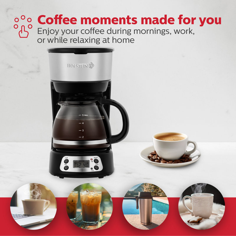 Cafetière programmable 5 tasses Holstein Housewares