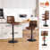 Lolar Swivel Upholstered Adjustable Height Counter Stool with Metal Frame