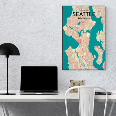 Seattle City Map - Unframed Graphic Art