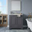 Meuble-lavabo de luxe 30 po avec lavabo en céramique, armoire de rangement en bois massif avec 2 grandes portes à fermeture douce-130910291-131135455