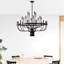 24 - Noir mat - Style bougie en fer industriel pour le salon, la chambre à coucher et la cuisine. Conception moderne suspendue. Option de hauteur réglable. Ampoule E12 non incluse. Luxe américain
