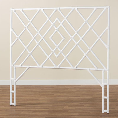 Benzel Bali & Pari Lavali Bohemian White Rattan Queen Size Standalone Headboard
