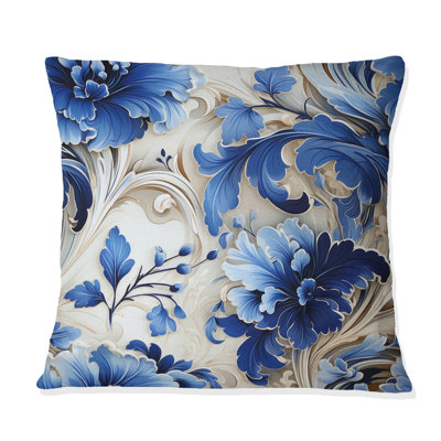 Coussin Majestic Cobalt Scrolls Victorian