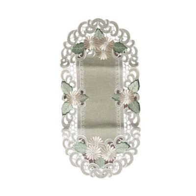 Chemin de table Fleur Latte Brodé Cutwork