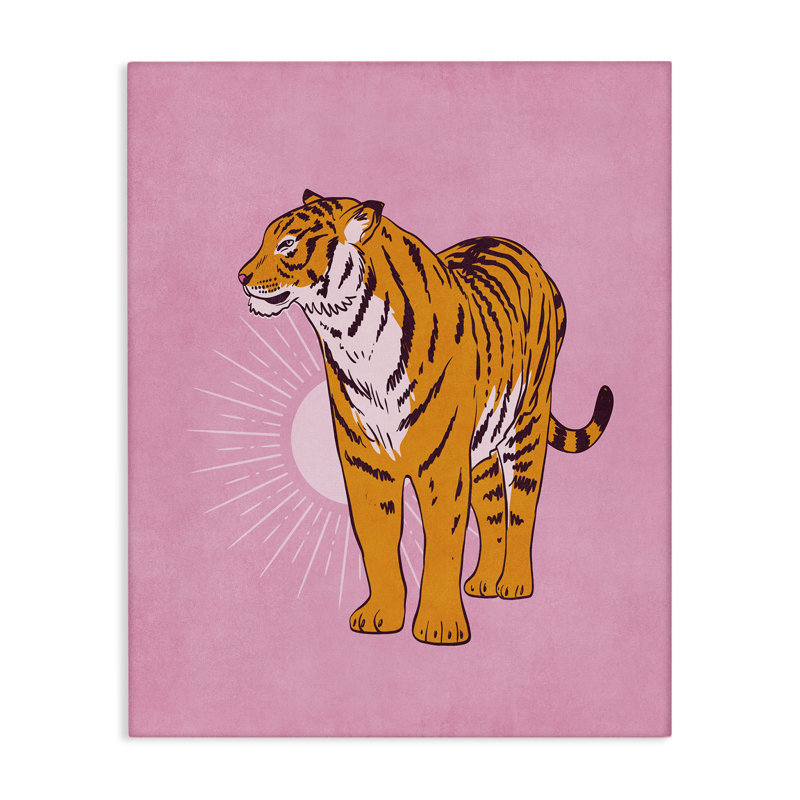 Art mural sur toile Preppy Tiger par Nataly White, H 48 po x l 36 po