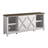  75“ Farmhouse TV Stand, White Two‑Tone X‑Barn  with Open Shelves & Cabinets, Easy Assembly-1886715324