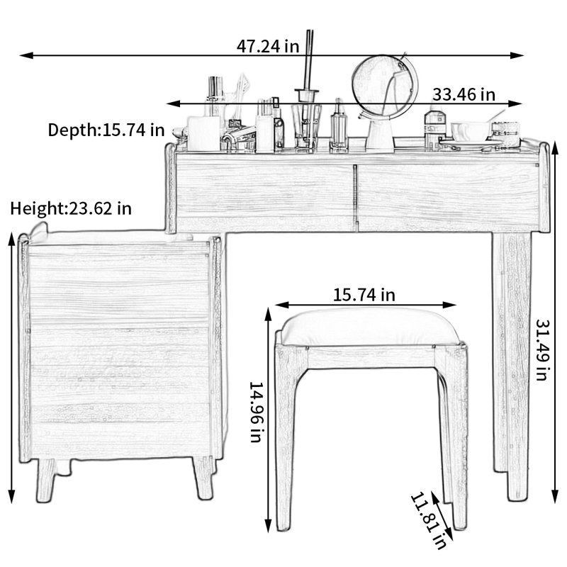 Nordic minimalist style black walnut dresser