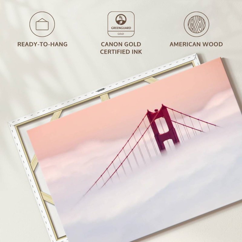 Lilie brouillard couvert Golden Gate Bridge, H 26 po x l 39 po