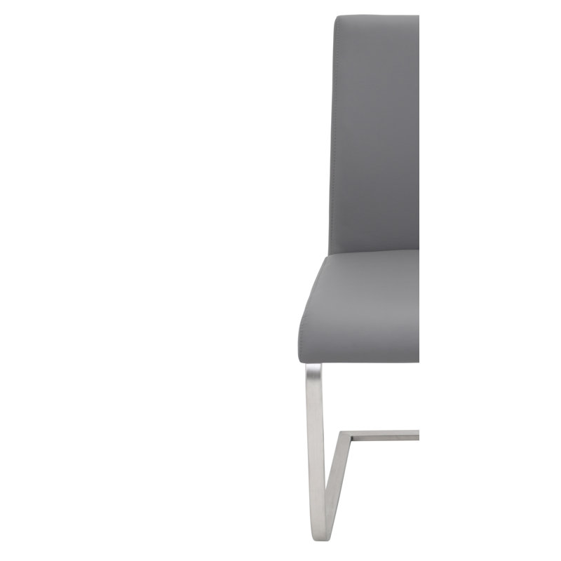 Almaan 19 " H Faux Leather Upholstered Metal Side Chair and Parsons Chair, Grey