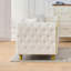 Canapé 86 po, canapé 3 places en velours avec accoudoirs capitonnés 86 po - beige