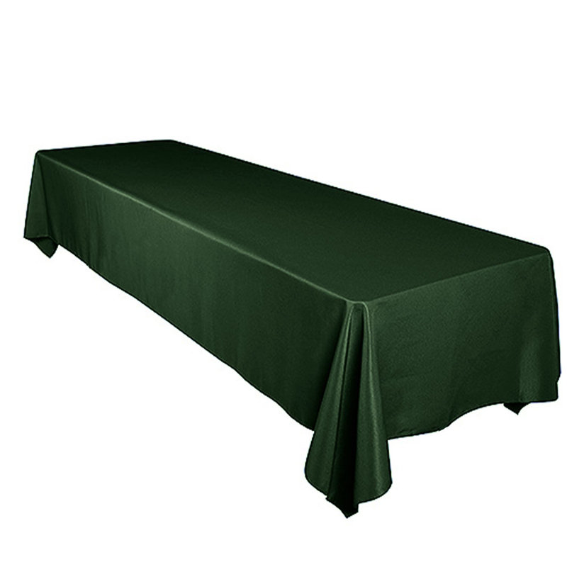 Tiano Solid Polyester Tablecloth, Hunter Green, 144" x 58"