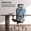 Fauteuil de travail ergonomique à dossier haut en maille, grand et grand, confortable et confortable pour 300 lb-209405431