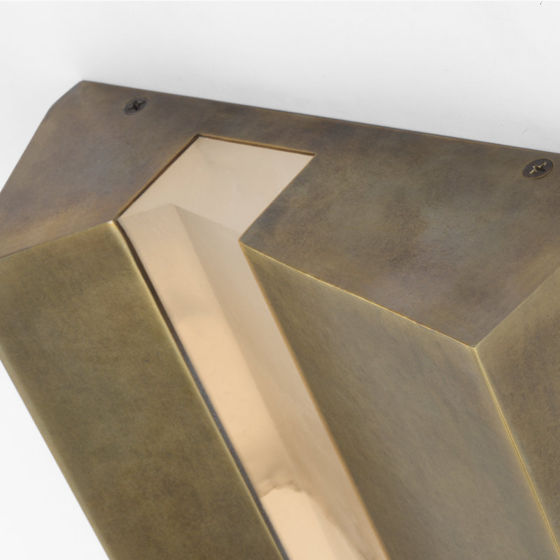 Anne-Marie Barton Austera 32" Sconce with Alabaster, Mottled Brass, 20" H x 8" W x 3.25" D