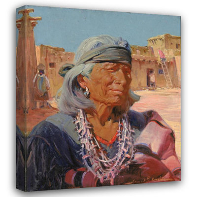 "Old Man of Zuni, High Priest" by  Gerald Cassidy - Gallery Wrap Canvas Wall Art