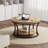 31.49’’ Round Coffee Table With 2-Tier Storage Shelves-1813552946