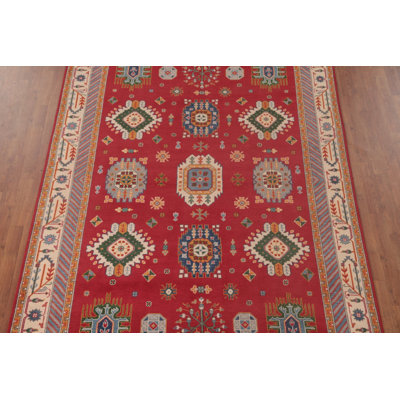 Geometric Kazak Oriental Area Rug 7x10