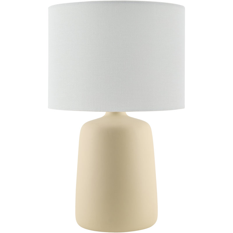 Elio Ceramic Table Lamp with Linen Shade, Cream