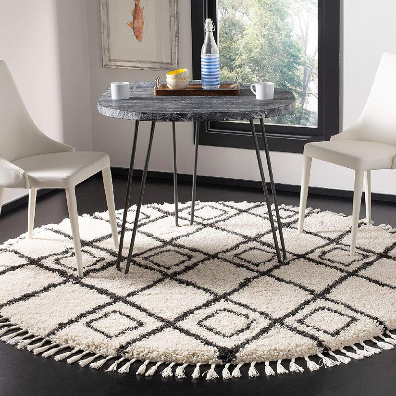 Imraan Performance Geometric Rug, Round 6'7"