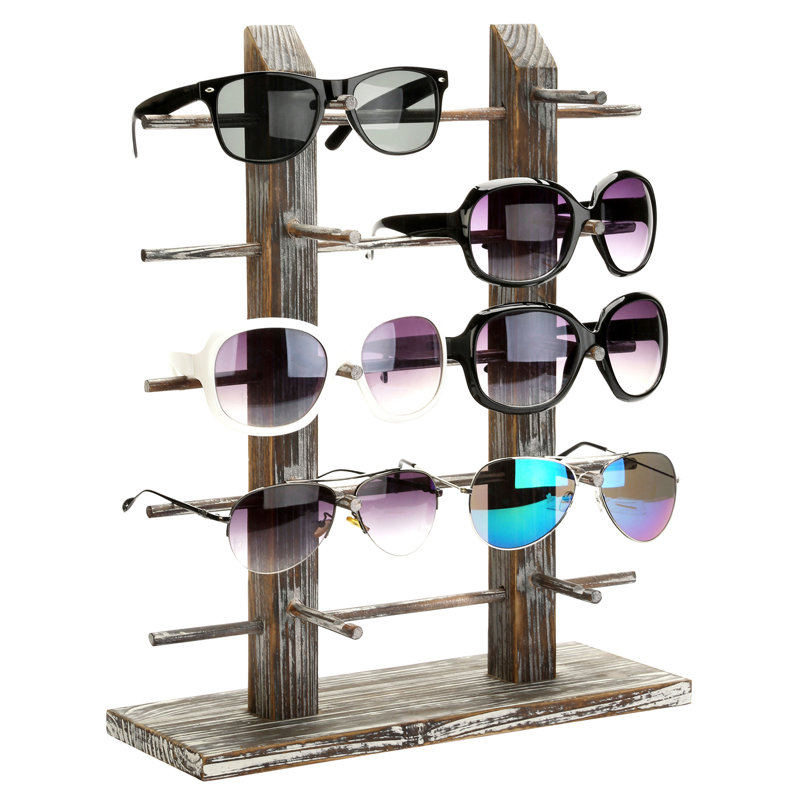 Wood 10 Compartment Makeup Organiser