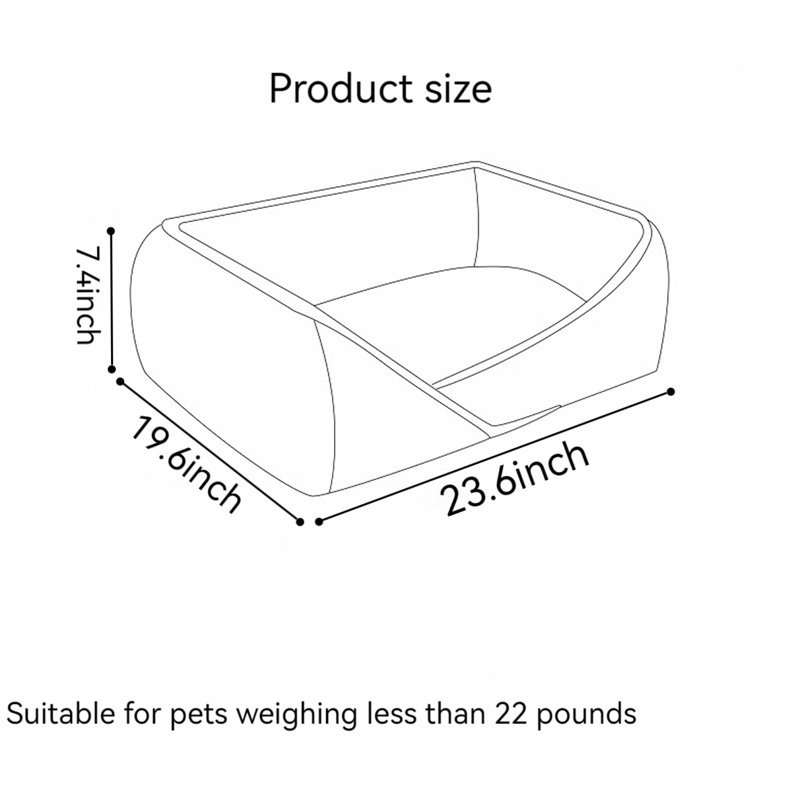 Canapé pour animal de compagnie, H 7,4 po x l 23,6 po x P 19,6 po