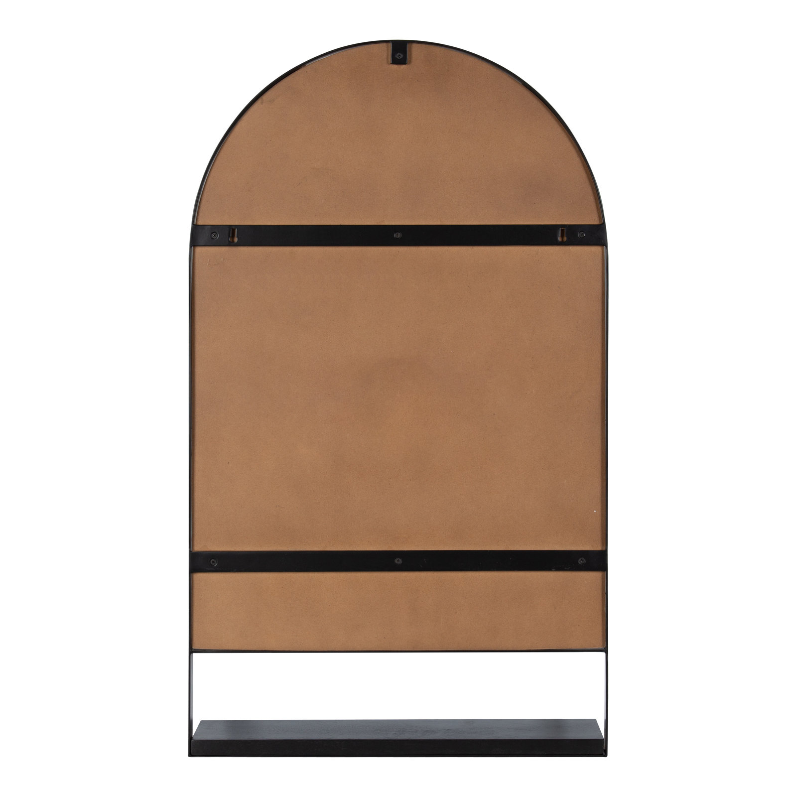 Cielo Arch Mirror with Shelves, Black/Black, 34" x 20"