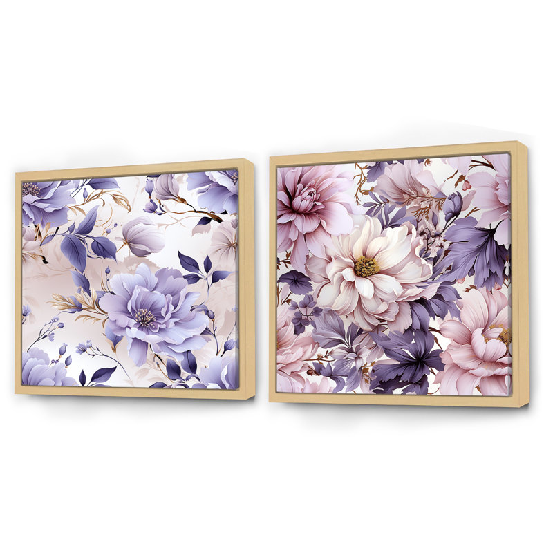 Ethereal Floral Elegance, Cadre flottant brun, H 36 po x l 73 po