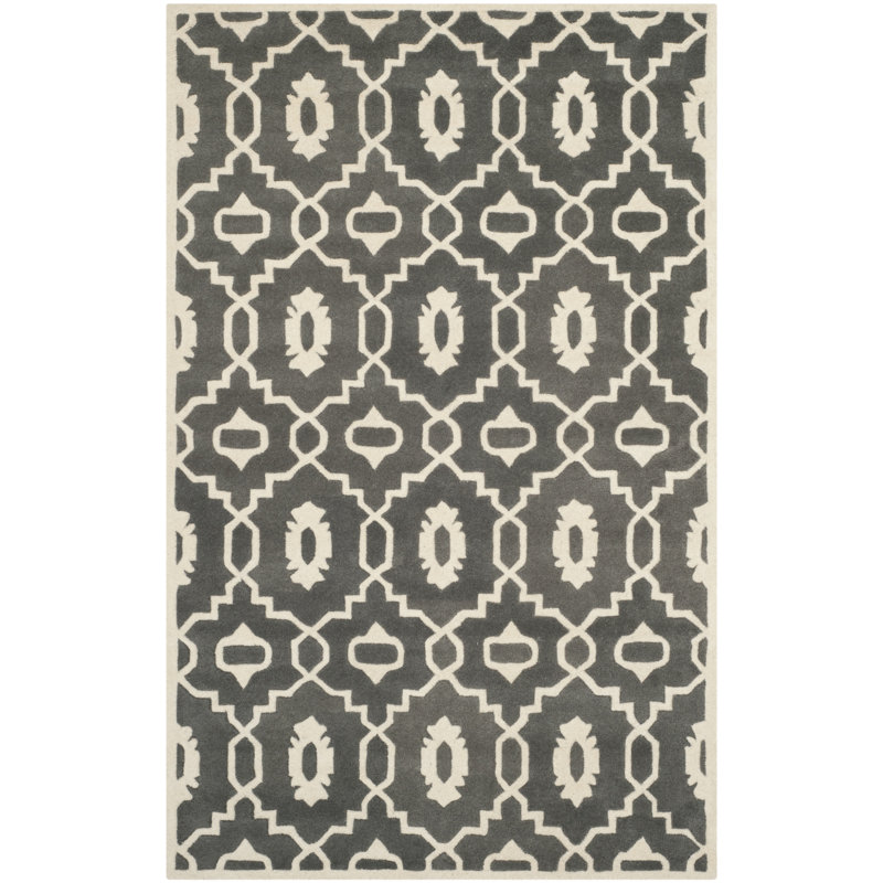 Carolene Hand Tufted Wool Geometric Rug, Rectangle 6' x 9'