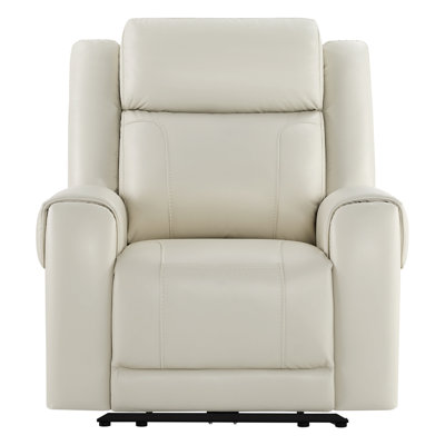Winslow Dual Motor Genuine Leather Power Recliner With Power Headrest and Cup Holders